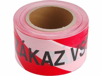 Páska výstražná červeno-bílá ZÁKAZ VSTUPU, 75mm x 250m, PE