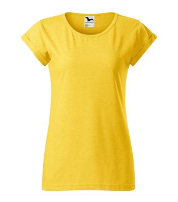 MALFINI Dámske tričko Fusion - Žltý melír | XS