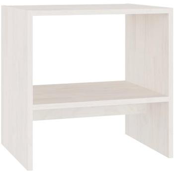 SHUMEE Nočný stolík biely 40 × 30,5 × 40 cm masívne borovicové drevo, 808055