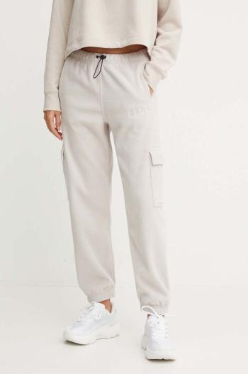 Tepláky Dkny béžová farba, jednofarebné, DP4P3475