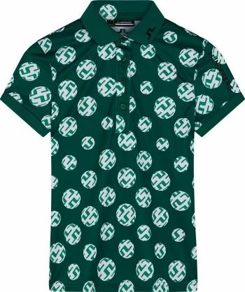 J.Lindeberg Tour Tech Print Golf Polo Rain Forest Sphere Dot XL