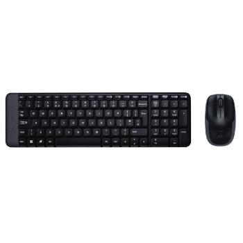 Logitech MK220, sada klávesnice s bezdrôtovou optickou myšou, AAA, US, klasická, 2.4 [Ghz], bezdrôtová, čierna, 2x AA batérie pre 