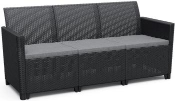 Allibert Záhradná pohovka CLAIRE 3 SEATERS SOFA, grafit