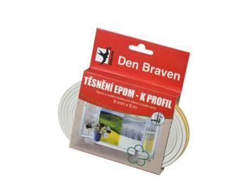 Tesnenie do okien a dverí samolepiace 9x4mm DEN BRAVEN hnedá 6m