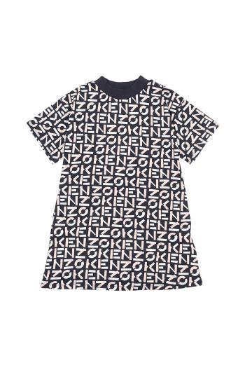 Dievčenské šaty Kenzo Kids šedá farba, mini, rovný strih