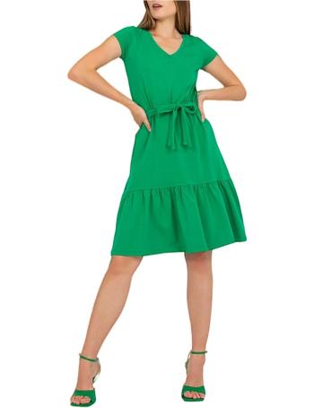 Zelené šaty s viazaním v páse vel. M