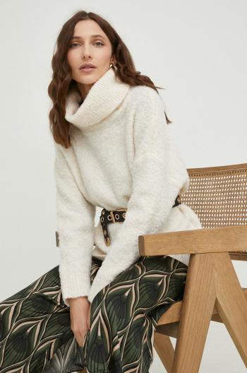 Vlnený sveter Answear Lab dámsky, béžová farba, teplý, s rolákom