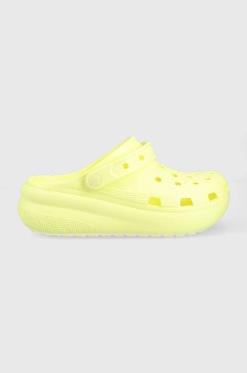 Detské šľapky Crocs žltá farba