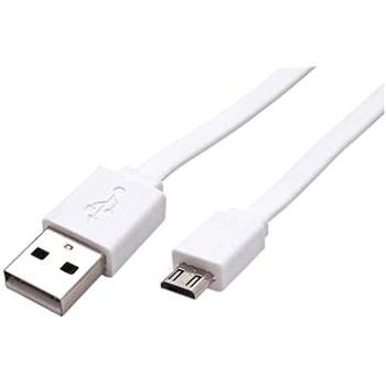 ROLINE USB 2.0 - USB A(M) -> micro USB B(M), 1 m, plochý, biely (11028761)