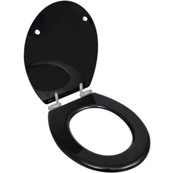 WC sedadlo s funkciou pomalého sklápania MDF jednoduchý vzhľad čierne (140799)