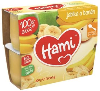 HAMI Príkrm ovocný 100% Ovocia jablko a banán 4x100g,HAMI Príkrm ovocný 100% Ovocia jablko a banán 4x100g