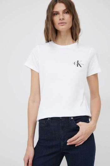 Bavlnené tričko Calvin Klein Jeans 2-pak biela farba,