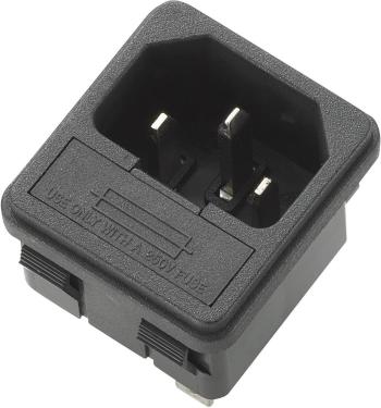 TRU COMPONENTS 716529 IEC zástrčka C13 / C14  zástrčka, vstaviteľná vertikálna Počet kontaktov: 3 10 A čierna 1 ks