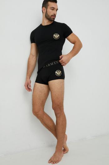 Tričko a boxerky Emporio Armani Underwear čierna farba, s potlačou