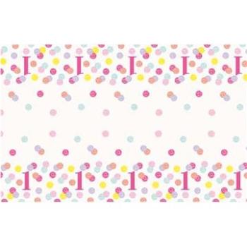 Ubrus 1. Narozeniny růžový s puntíky - holka - 137 x 213 cm - happy birthday (11179732838)