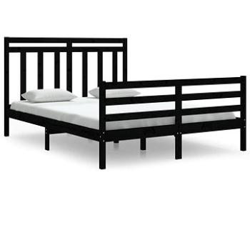 Rám postele čierny masívne drevo 150 × 200 cm King Size, 3105324