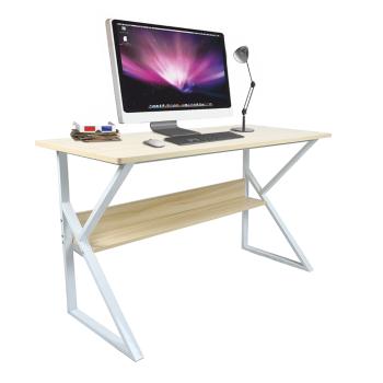 Písací stôl s policou, dub prírodný/biela, TARCAL 100 P5, poškodený tovar