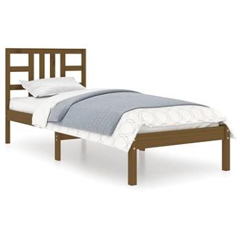 Rám postele medovo hnedý masívne drevo 90 × 200 cm, 3105393
