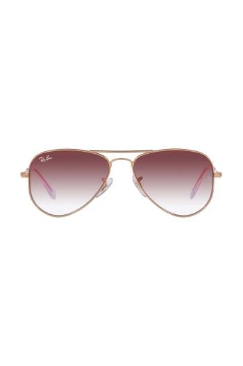 Detské slnečné okuliare Ray-Ban Junior Aviator ružová farba, 0RJ9506S