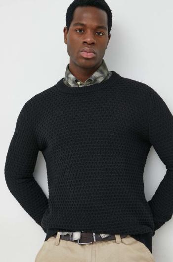 Bavlnený sveter Selected Homme pánsky, čierna farba