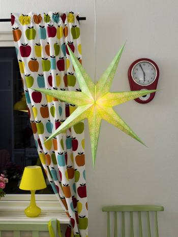 Konstsmide 2933-920 vianočná hviezda   žiarovka, LED  zelená  s vysekávanými motívmi, so spínačom