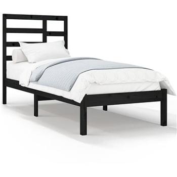Rám postele čierny masívne drevo 90 × 200 cm, 3105784