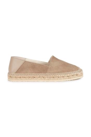 Kožené espadrilky Geox D LAMPEDUSA béžová farba, D35V0A 02285 C6738