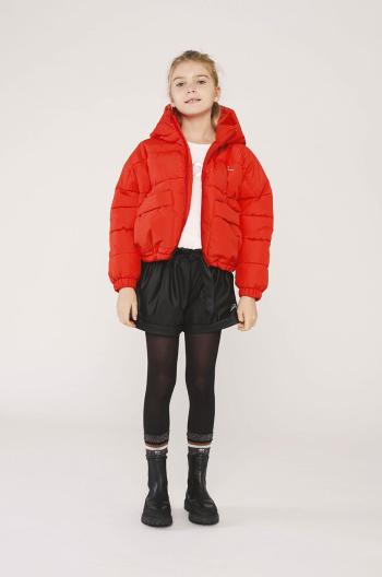 Detská páperová obojstranná bunda BOSS červená farba,