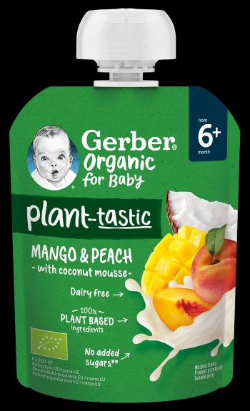 GERBER Vrecko mango a broskyňa s kokosovým mliekom BIO 80 g