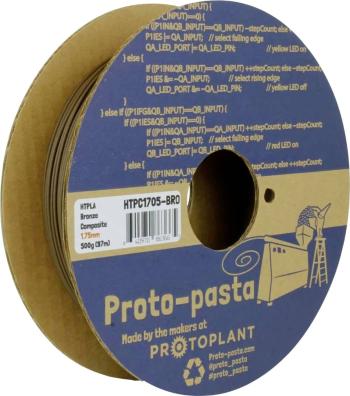 Proto-Pasta HTPC1705-BRO Bronze-filled Metal HTPLA vlákno pre 3D tlačiarne PLA plast   1.75 mm 500 g bronz  1 ks