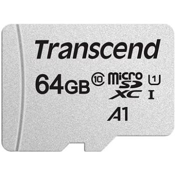 Transcend microSDXC 300S 64 GB + SD adaptér (TS64GUSD300S-A)