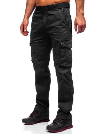 Čierne pánske kapsáčové nohavice s opaskom Bolf CT8905