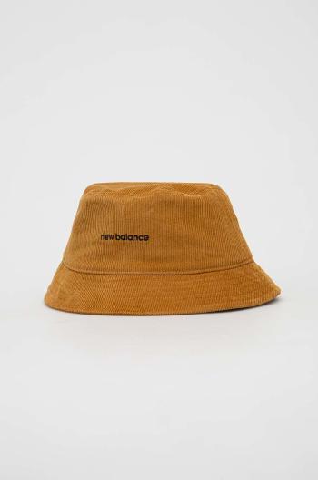 Štruksový klobúk New Balance hnedá farba, bavlnený
