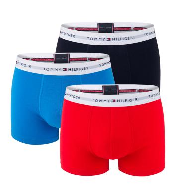 TOMMY HILFIGER - boxerky 3PACK signature cotton essentials shocking blue & primary red-XXL (112-123 cm)