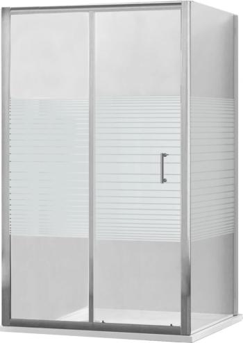 MEXEN/S - APIA sprchovací kút 140x80 cm, dekor - pruhy, chróm 840-140-080-01-20