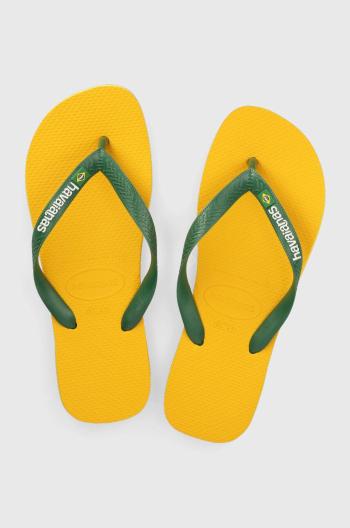 Žabky Havaianas BRASIL LOGO pánske, žltá farba, 4110850.1740