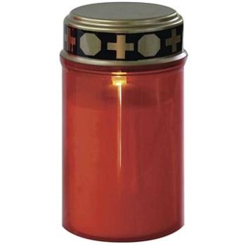 EMOS LED, cintorínska sviečka červená, 2× C, vonkajšia aj vnútorná, teplá biela, senzor (DCCV20)