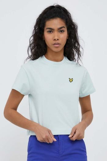 Bavlnené tričko Lyle & Scott tyrkysová farba