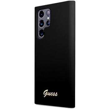 Guess Liquid Silicone Metal Logo Zadný Kryt na Samsung Galaxy S23 Ultra Black (GUHCS23LSLSMK)