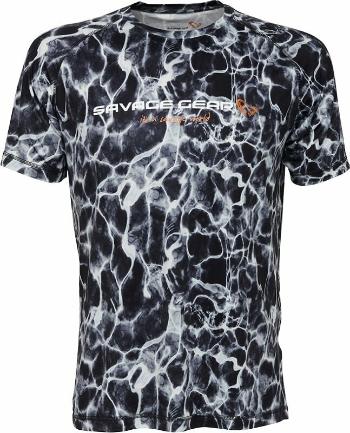 Savage Gear Tričko Night UV T-Shirt Black Waterprint Black Waterprint 2XL