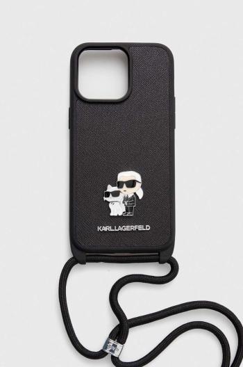 Puzdro na mobil Karl Lagerfeld iPhone 15 Pro Max 6.7" čierna farba