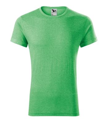 MALFINI Pánske tričko Fusion - Zelený melír | S