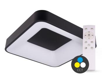 T-LED SMART TUYA Čierne LED stropné svietidlo hranaté 500x500mm 48W CCT s DO 105562