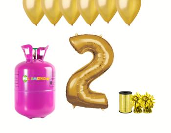 HeliumKing Hélium párty set na 2. narodeniny so zlatými balónmi