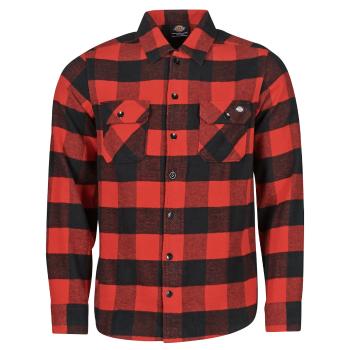 Dickies  NEW SACRAMENTO SHIRT RED  Košele s dlhým rukávom Červená