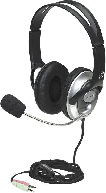 Manhattan Classic Stereo Headset  Hi-Fi #####Over Ear Headset cez uši regulácia hlasitosti čierna