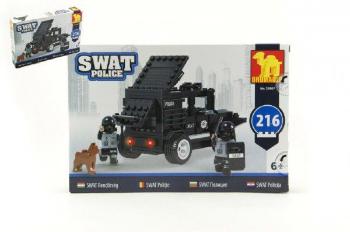 Stavebnice Dromader SWAT Policie Auto 216ks v krabici 32x21x5cm