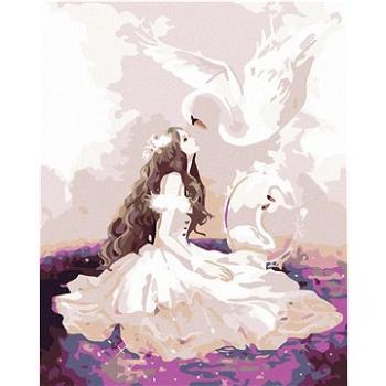 Maľovanie podľa čísel – Dievča a labuť (HRAmal00769nad)