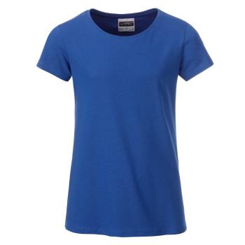 James & Nicholson Klasické dievčenské tričko z biobavlny 8007G - Kráľovská modrá | XS