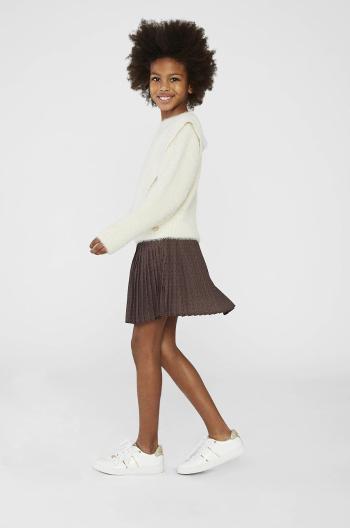 Dievčenská sukňa Michael Kors hnedá farba, mini, áčkový strih